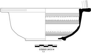 Line drawing of a ceramic vessel profile